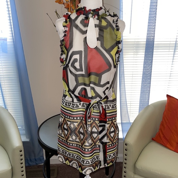 Arden B | Sleeveless Tribal Print Mini Dress - Picture 2 of 6